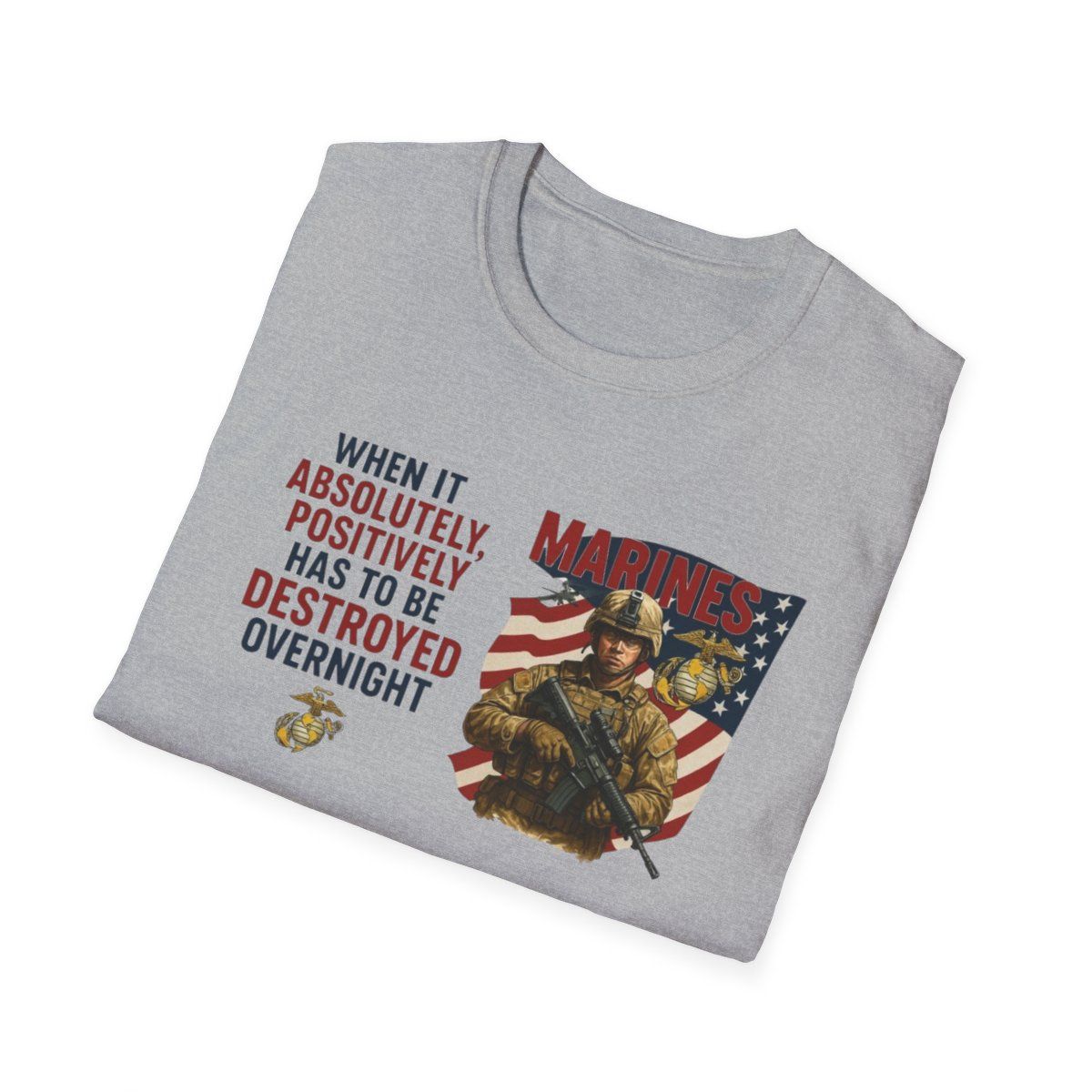 Patriotic Unisex T-Shirt, Veteran Gift, Marine Corps Tee, 4th of July Outfit, Military Tribute Shirt, Inspirational T-Shirt