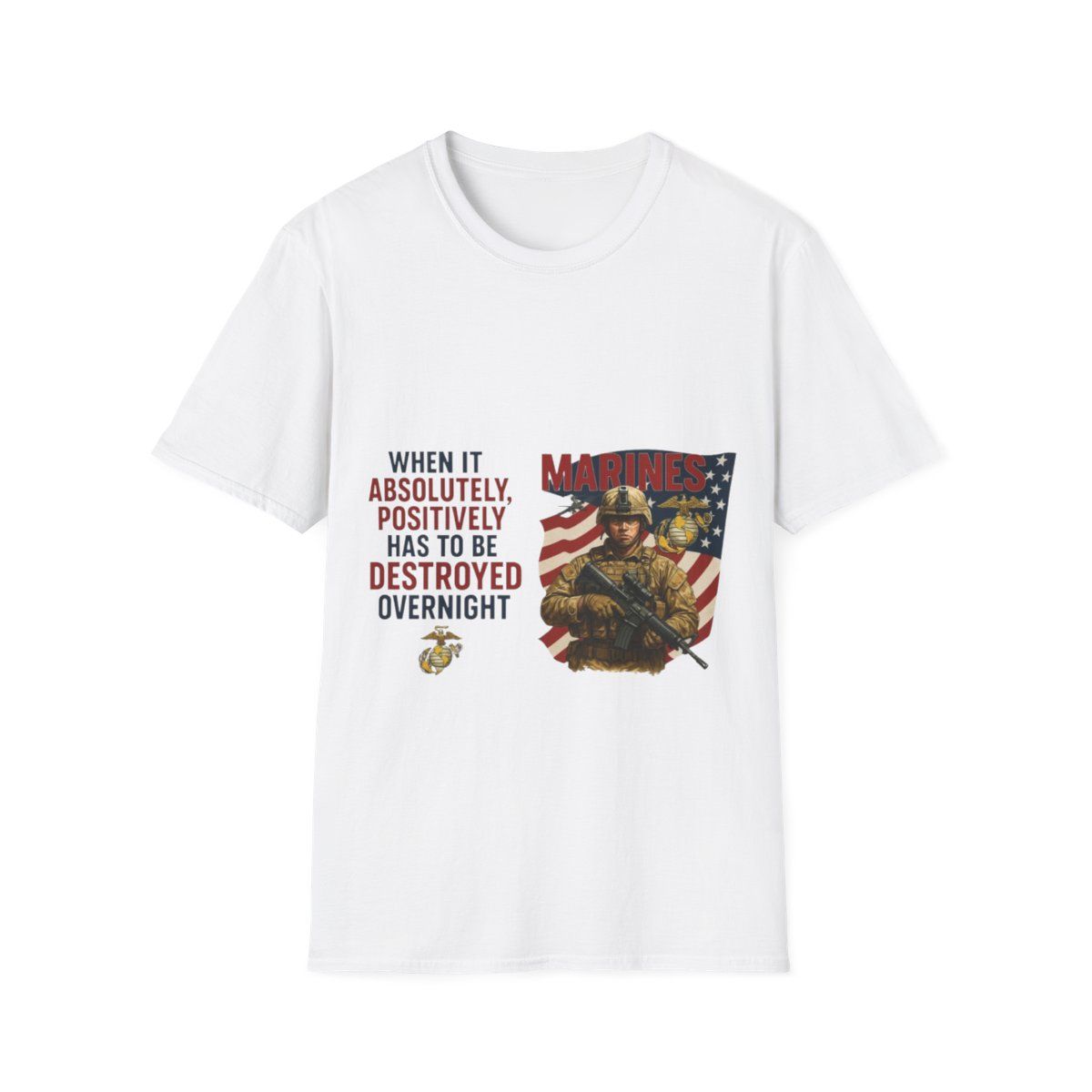 Patriotic Unisex T-Shirt, Veteran Gift, Marine Corps Tee, 4th of July Outfit, Military Tribute Shirt, Inspirational T-Shirt