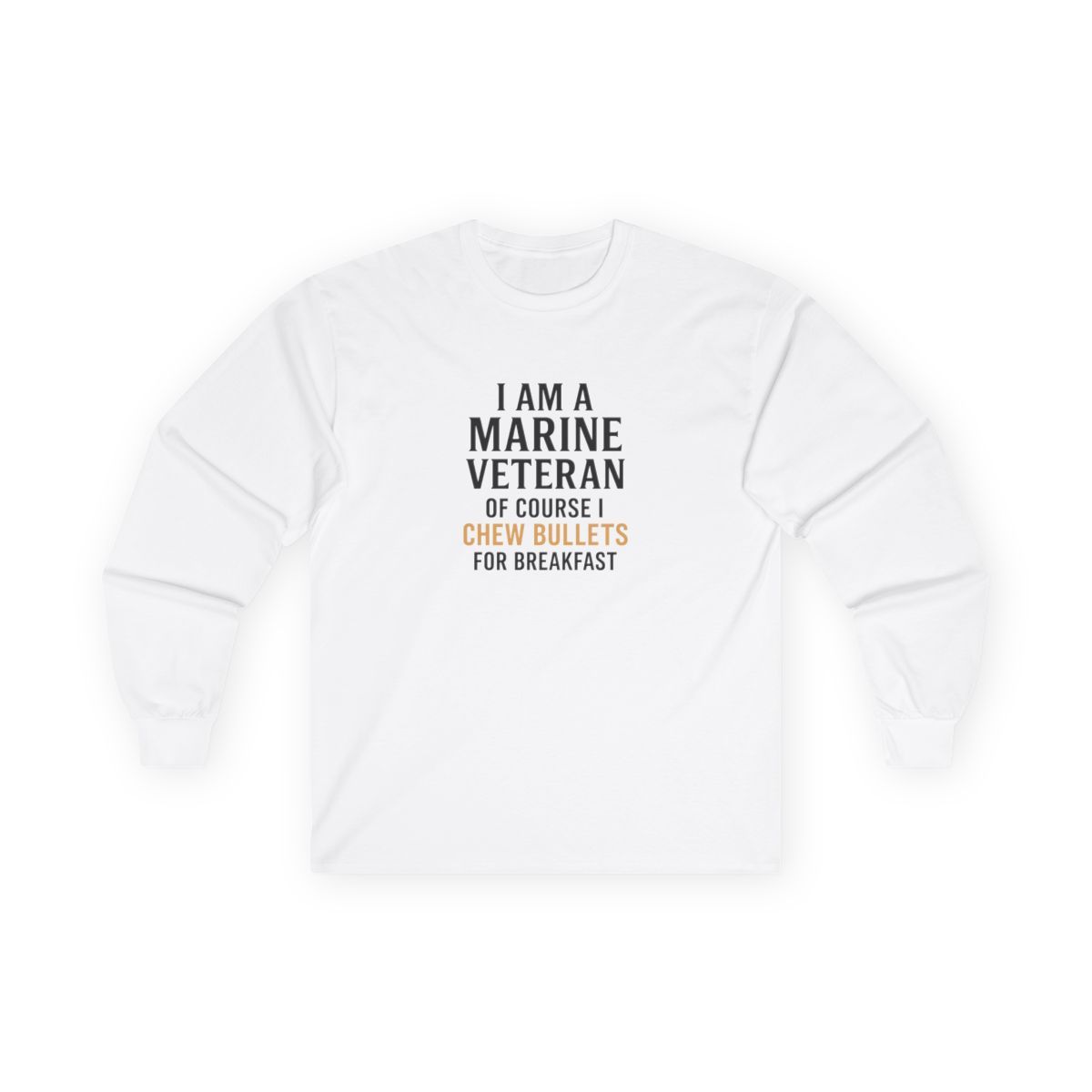 Marine Veteran Long Sleeve Tee, Unisex Shirt, Military Apparel, Gift for Veterans, Patriotic Fashion, Casual Wear