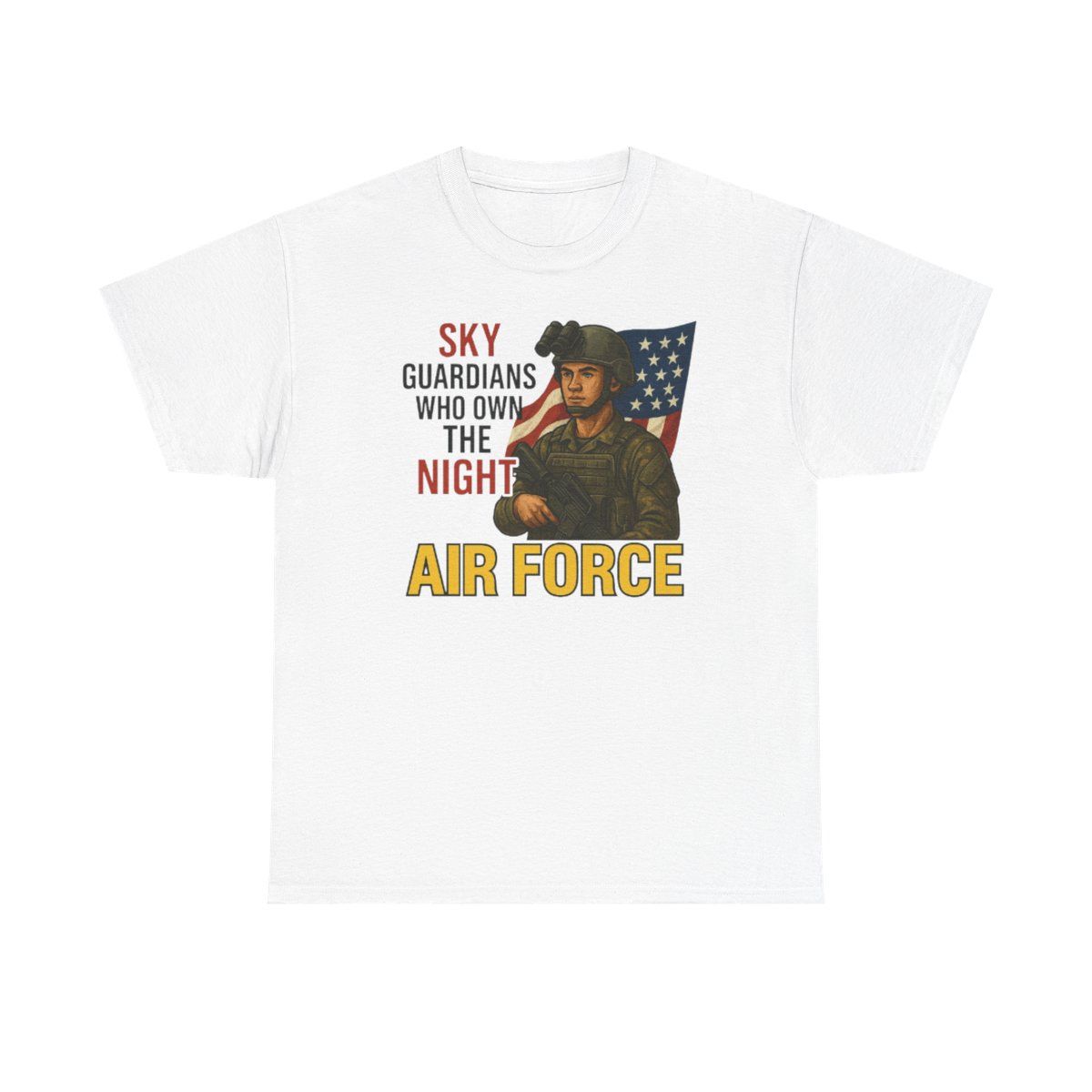 Unisex Heavy Cotton Tee - Air Force Tribute Shirt, Military Pride Top, Veteran Gift, Patriotic Apparel, Independence Day Outfit