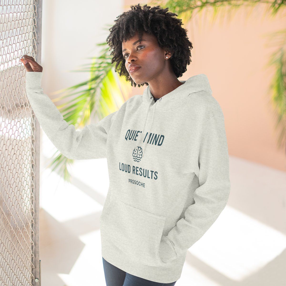 Quiet Mind Loud Results Hoodie, Motivational Sweatshirt, Unisex Fleece Hoodie, Cozy Casual Wear, Perfect Gift for Everyday Inspiration
