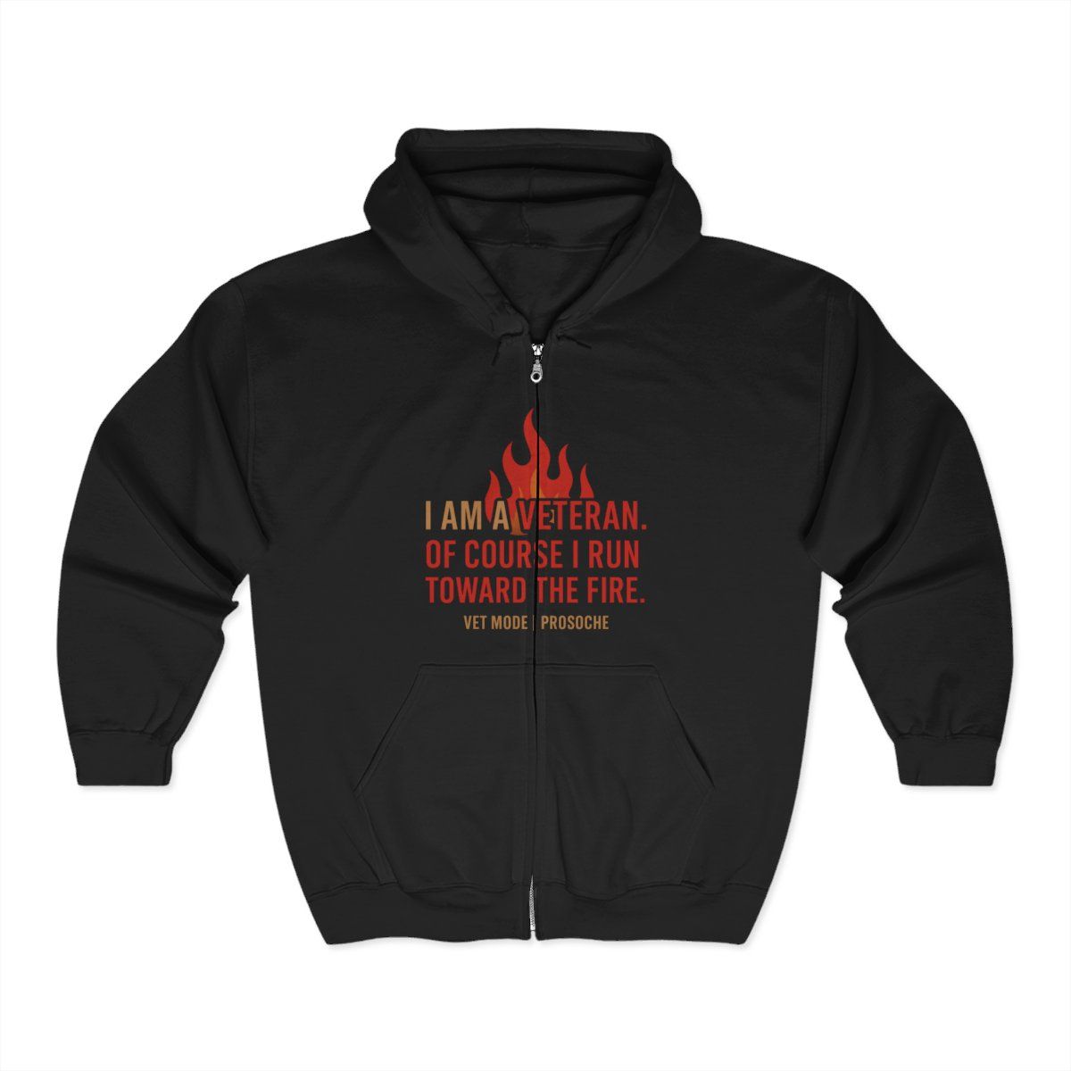 Veteran&#39;s Pride Zip Hoodie - For the Brave, Unisex Sweatshirt, Military Tribute Apparel, Firefighter Gift, Casual Wear, Statement Piece