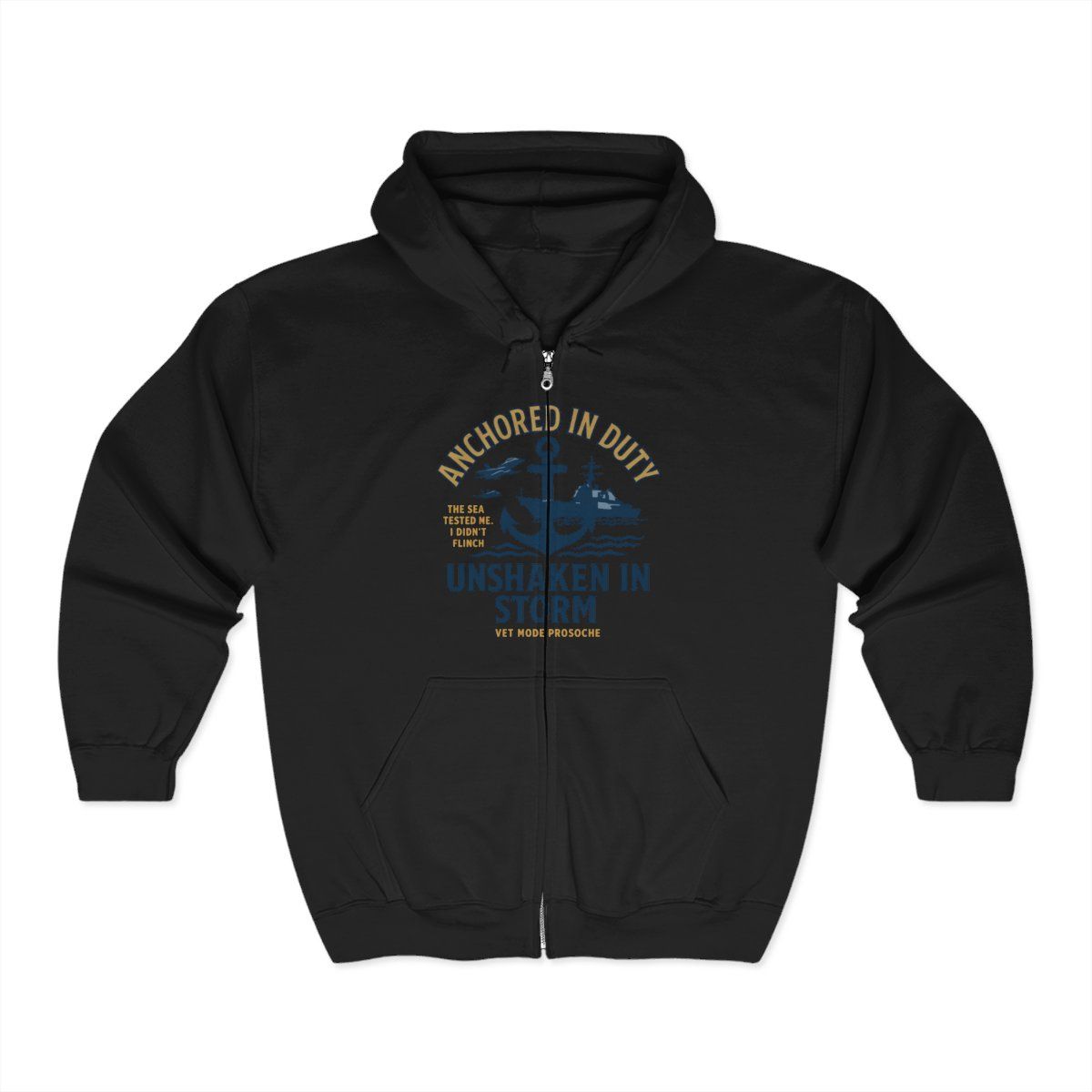 Unisex Heavy Blend Full Zip Hooded Sweatshirt, Anchored in Duty Hoodie, Nautical Themed Zip Hoody, Perfect for Mariner Gifts, Coastal [...]