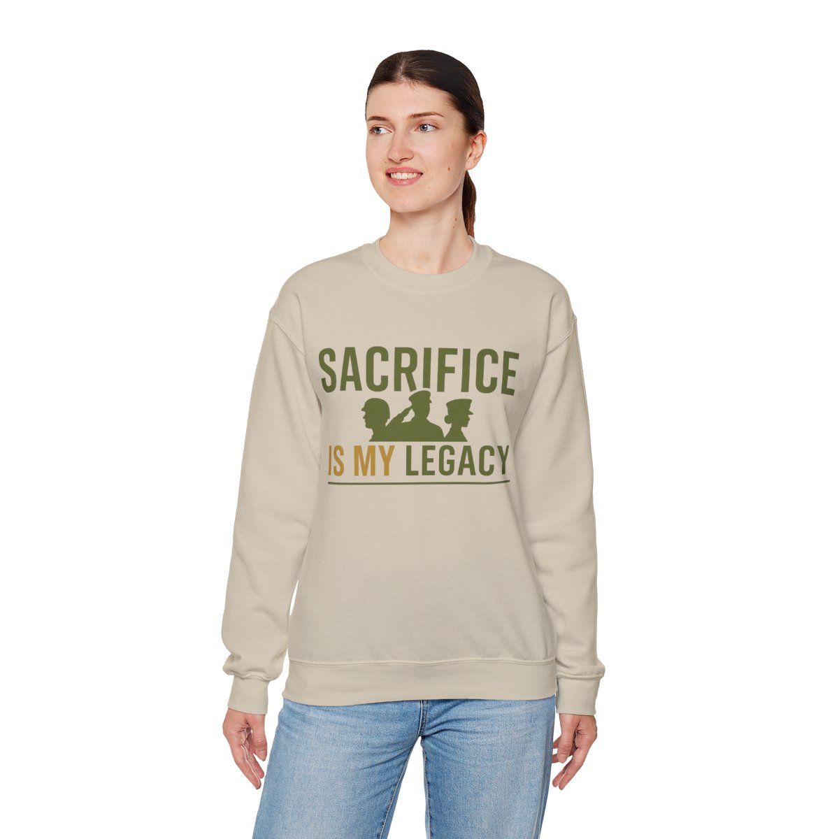Unisex Heavy Blend™ Crewneck Sweatshirt with &#39;Sacrifice is My Legacy&#39; Design, Cozy Gift for Veterans, Comfy Casual Wear, Inspirational [...]