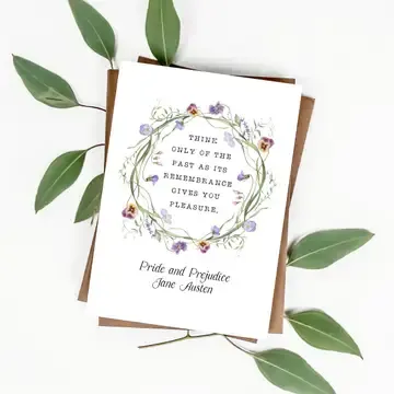 Pride and Prejudice - Think Only Of The Past Quote Card | default