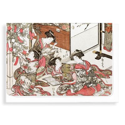 Courtesans of Shin Kanaya Reading (1776): Greeting Card