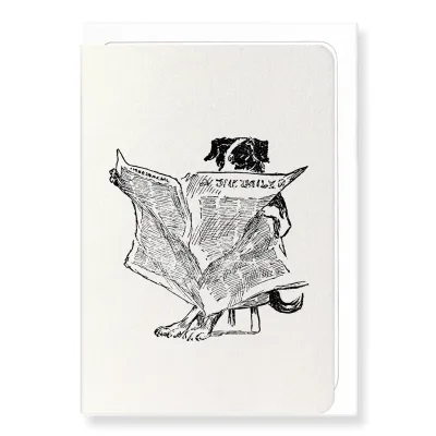 Mother Hubbard's Dog Reading (1918): Greeting Card