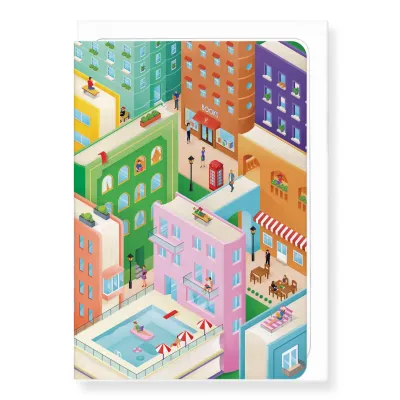 Book City: Modern Deco Greeting Card