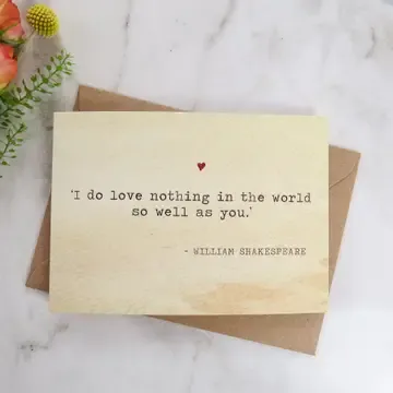 Literature Lovers Card Shakespeare Quote