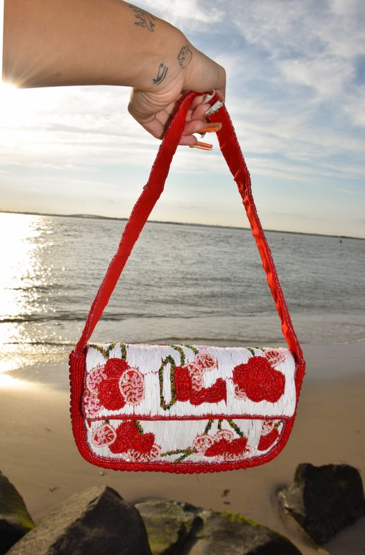 Cherry Bomb  Beaded Bag