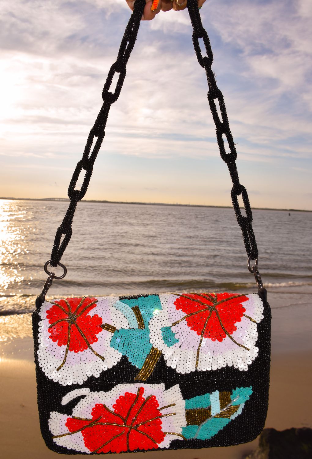 Eden&#39;s Flowers Beaded Bag