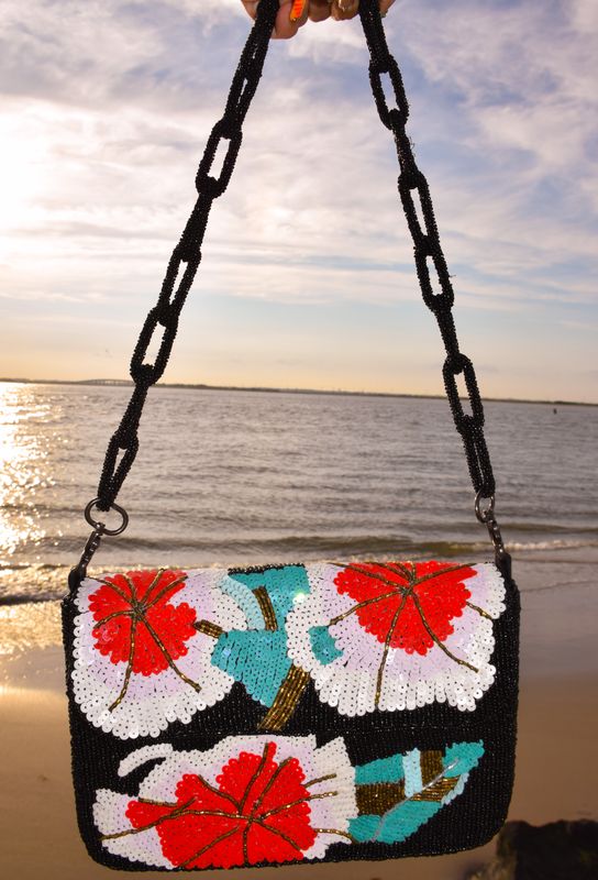 Eden&#39;s Flowers Beaded Bag