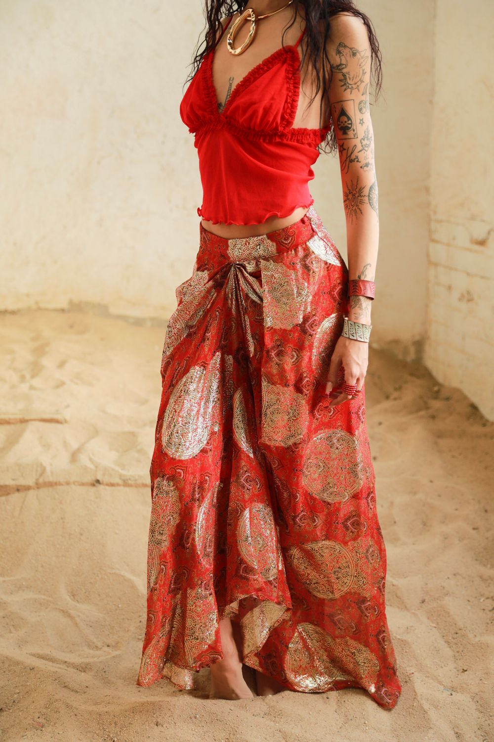 Fatima Lurex Maxi Skirt