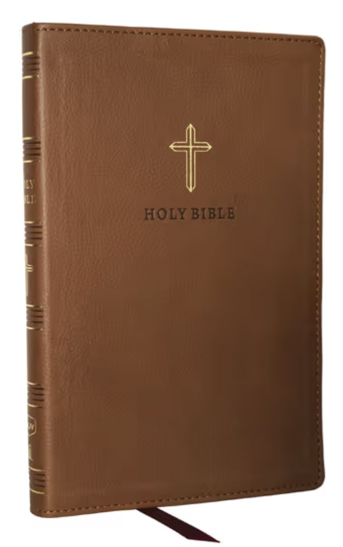 KJV Holy Bible Ultra Thinline, Brown Leathersoft, Red Letter, Comfort Print: King James Version