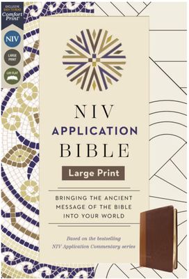 NIV Application Bible, Large Print, Leathersoft, Brown, Red Letter, Comfort Print