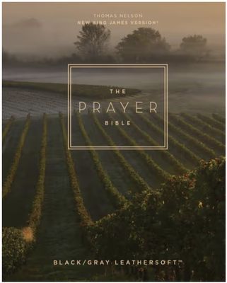 The Prayer Bible: Pray God&#39;s Word Cover to Cover (NKJV, Black/Gray Leathersoft, Red Letter, Comfort Print)