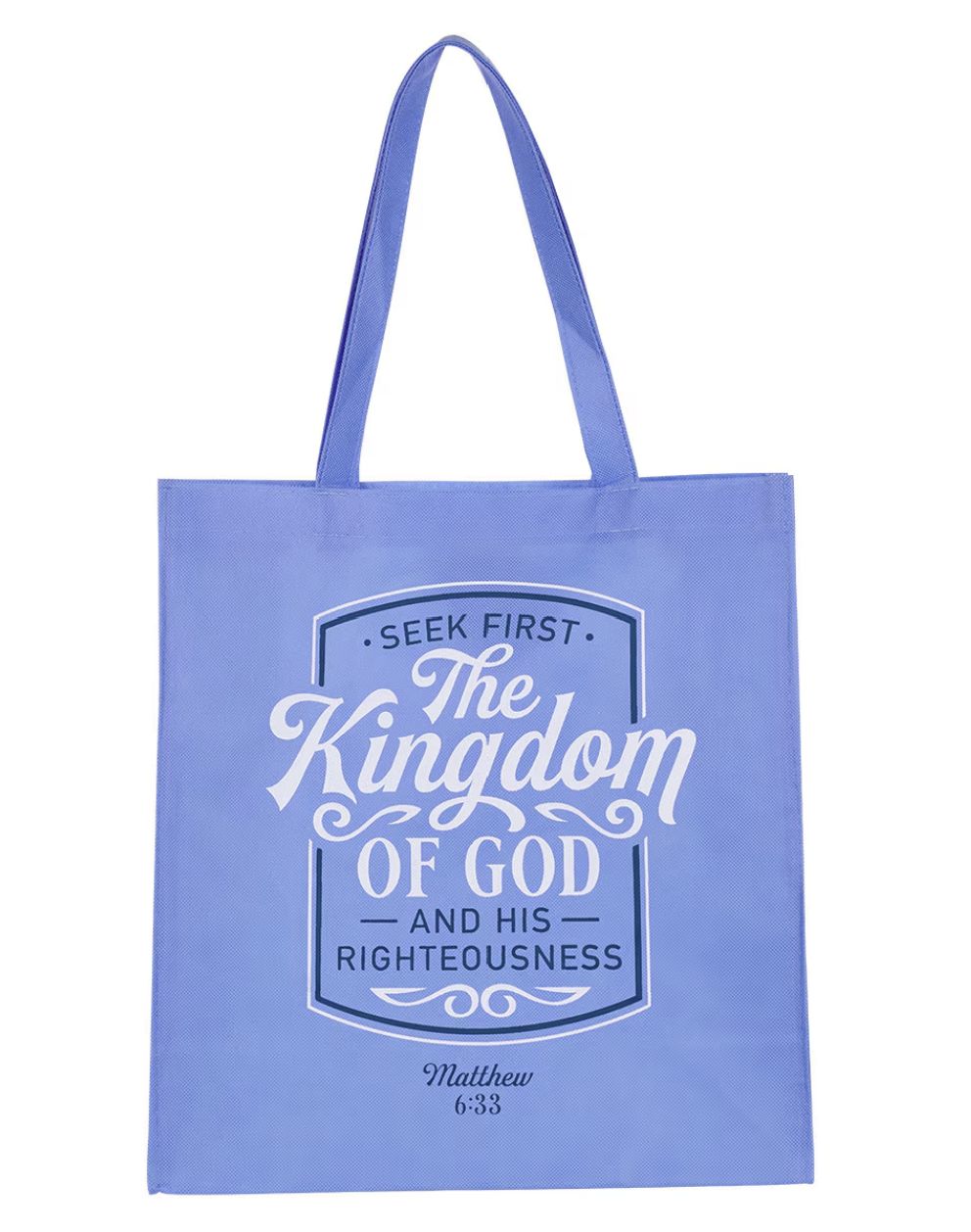 The Kingdom of God Blue Shopping Tote Bag - Matthew 6:33