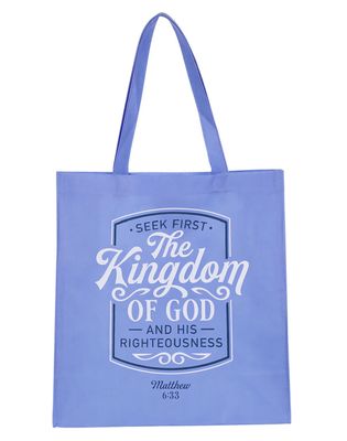The Kingdom of God Blue Shopping Tote Bag - Matthew 6:33