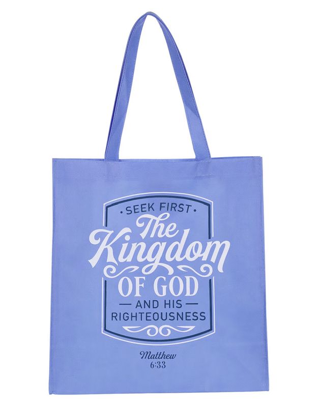 The Kingdom of God Blue Shopping Tote Bag - Matthew 6:33