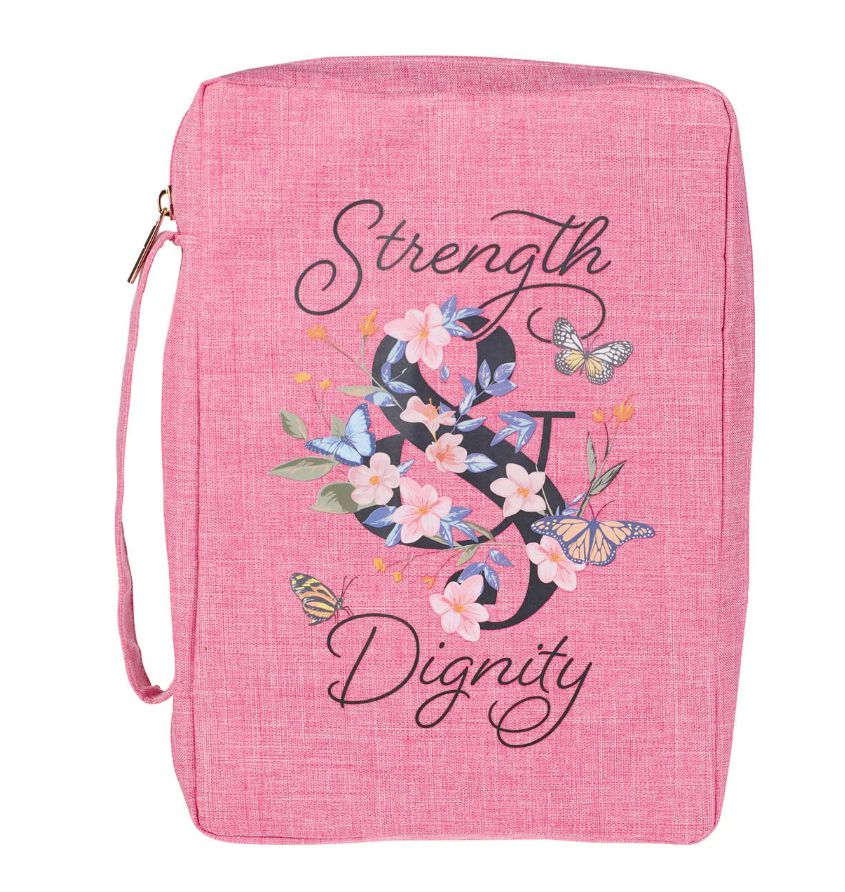 Strength &amp; Dignity Pink Value Bible Cover LG