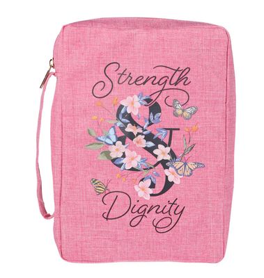 Strength &amp; Dignity Pink Value Bible Cover LG