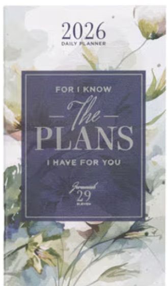 2026 I Know the Plans Watercolored Flowers Small Daily Planner - Jeremiah 29:11