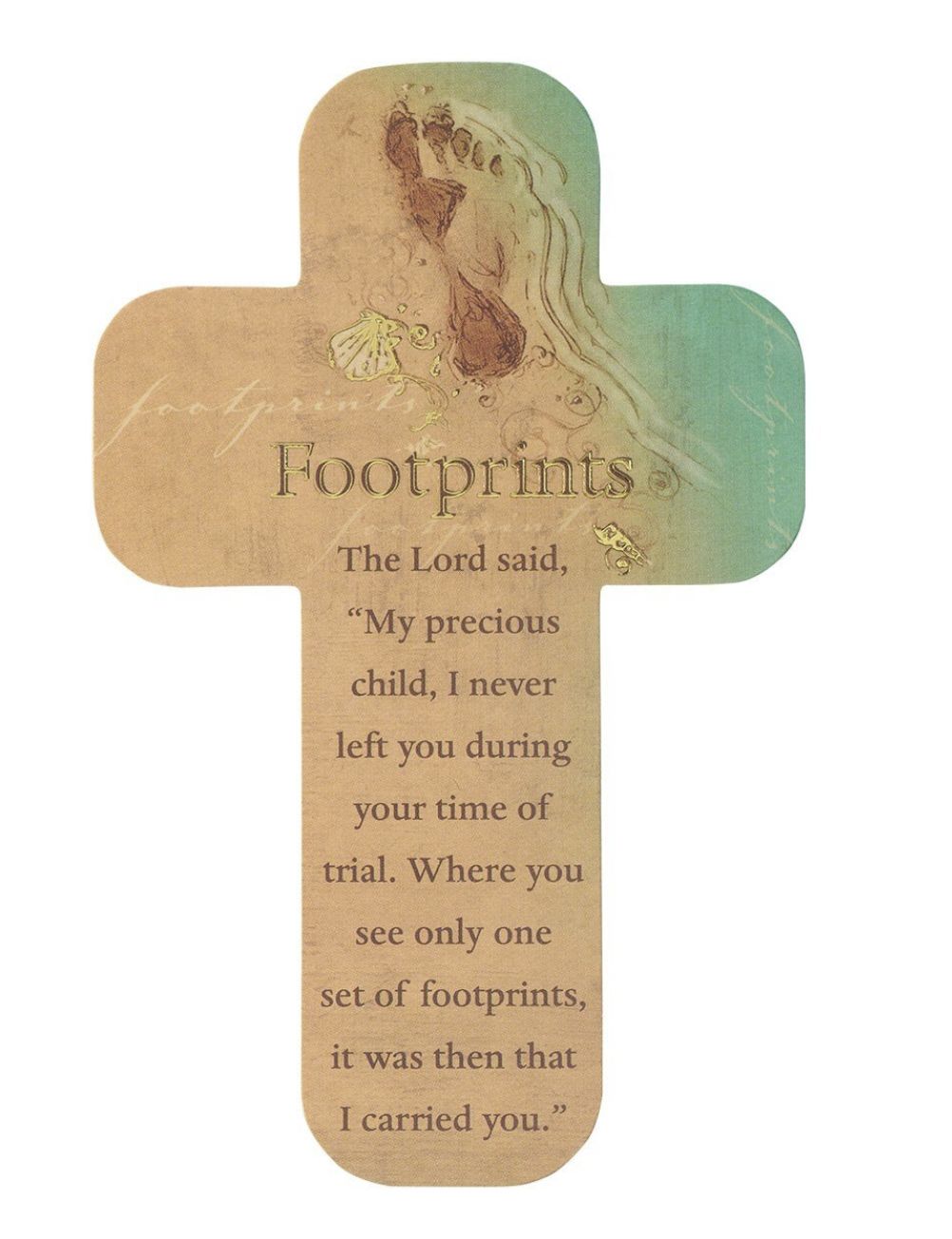 Footprints Cross Bookmark Set