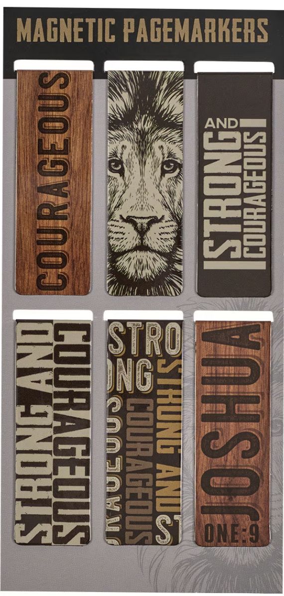 Strong and Courageous Magnetic Bookmark Set - Joshua 1:9