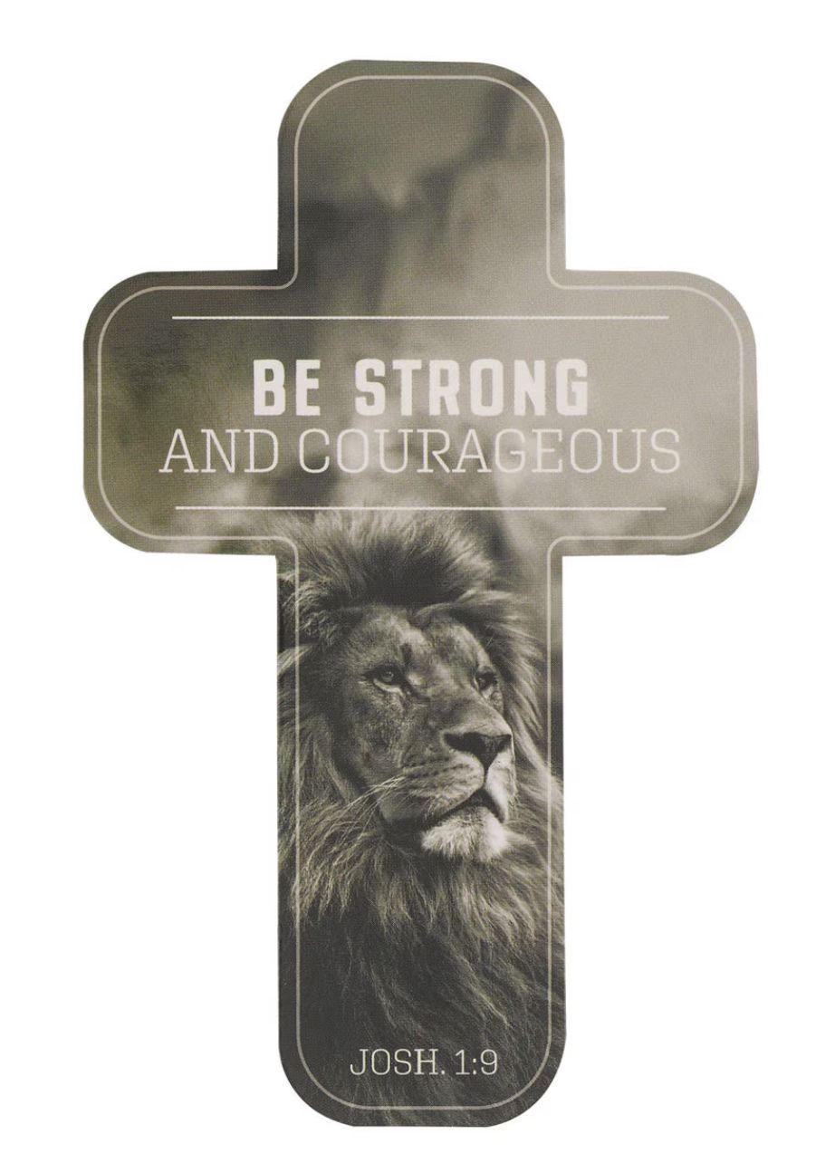 Be Strong and Courageous Monochrome Cross Bookmark Set - Joshua 1:9