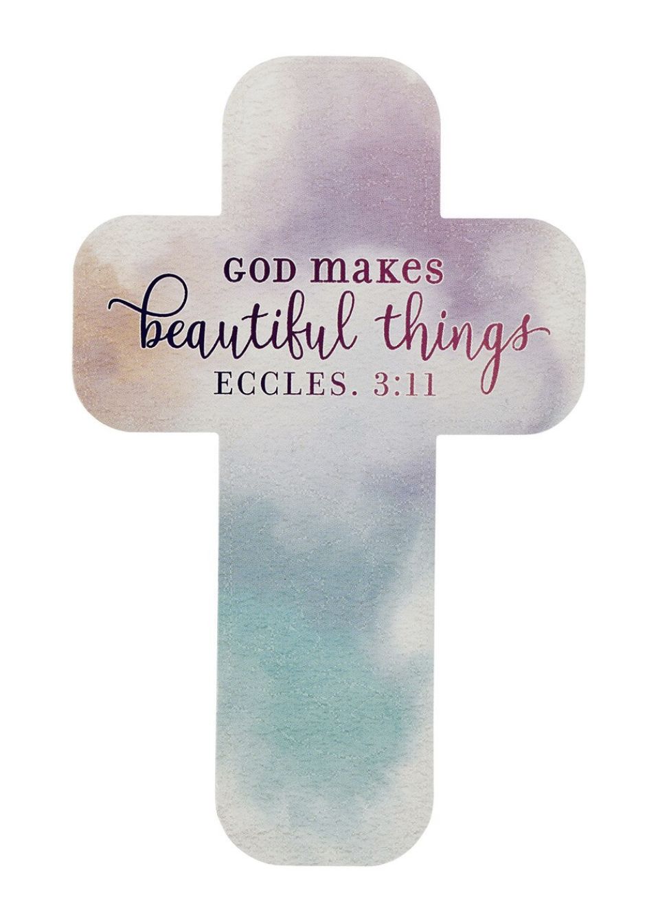God Makes Beautiful Things Pastel Cross Bookmark Ecclesiastes 3:11