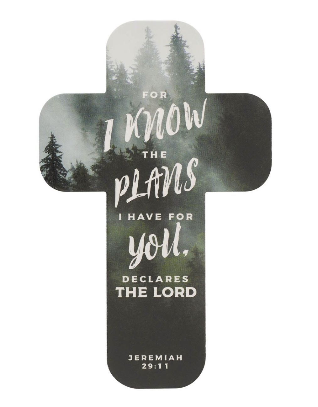 I Know the Plans Pine Forest Cross Bookmark Set - Jeremiah 29:11