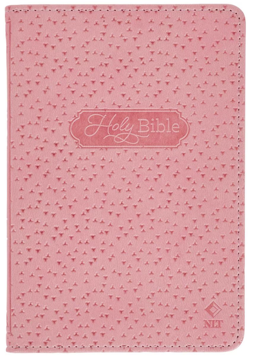Pink Faux Leather NLT New Testament Keepsake Bible for Girls