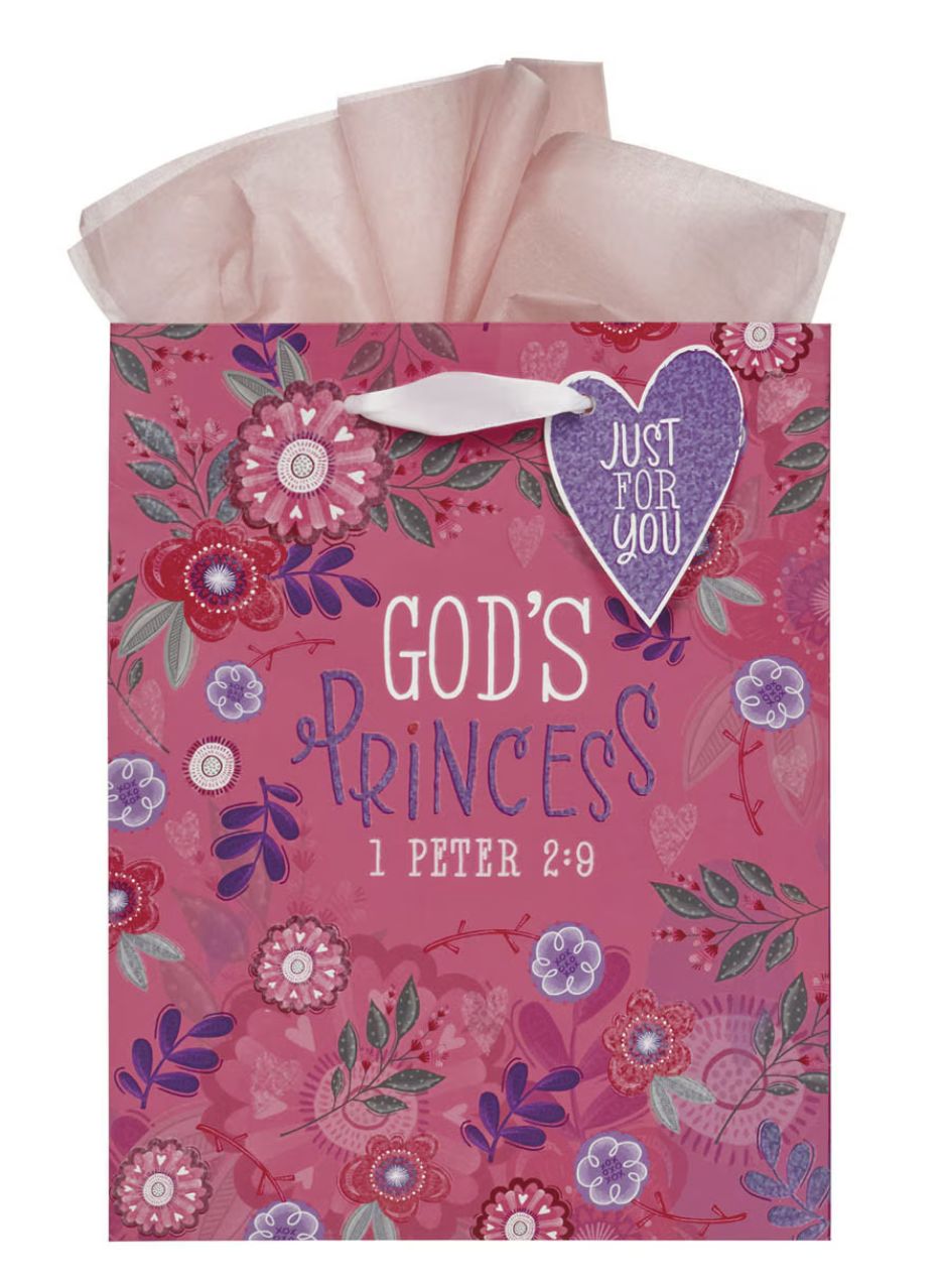 Chosen Loved Beautiful Pink Medium Gift Bag - 1 Peter 2:9
