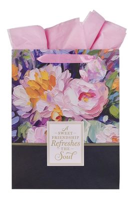 Happy Birthday Lilac Floral Large Portrait Gift Bag