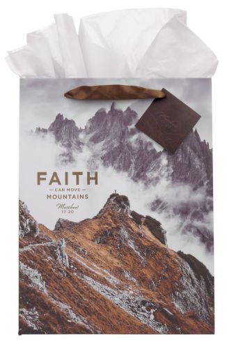 Faith Can Move Mountains Large Portrait Gift Bag - Matthew 17:20