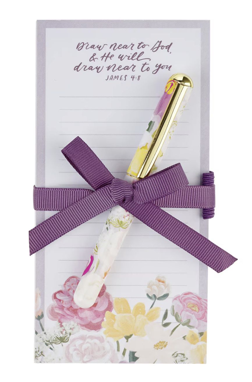 Draw Near to God Magnetic Notepad and Pen Gift Set James 4:8