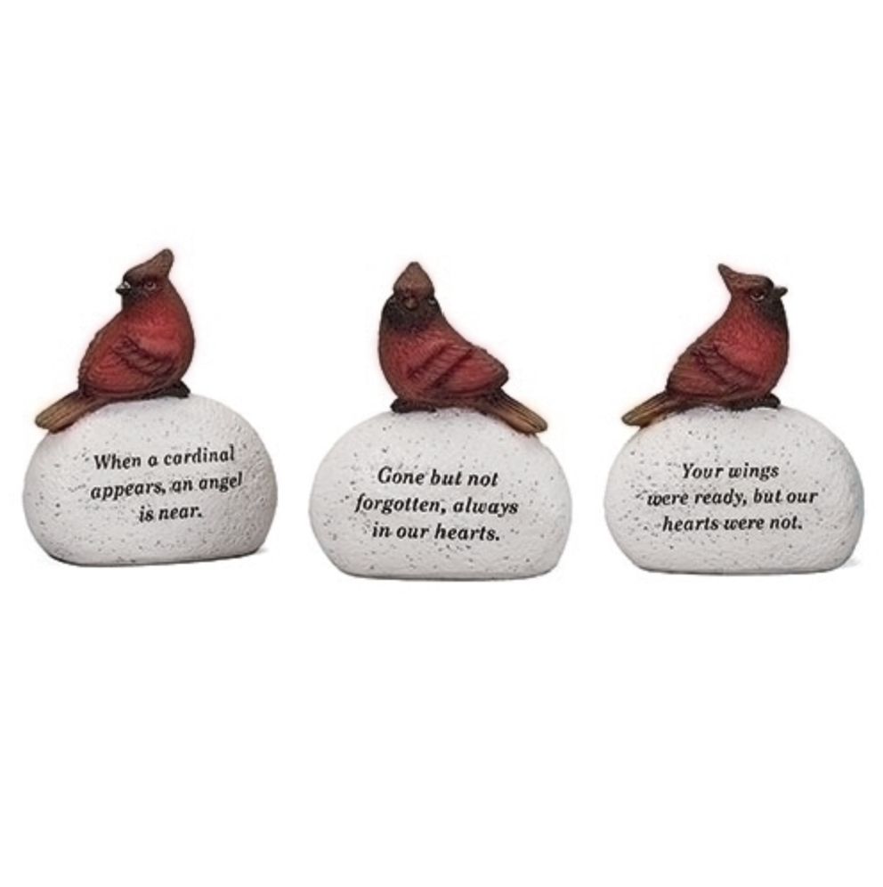 4&quot;H 3 ASST. CARDINAL ON STONE