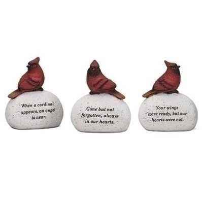 4&quot;H 3 ASST. CARDINAL ON STONE