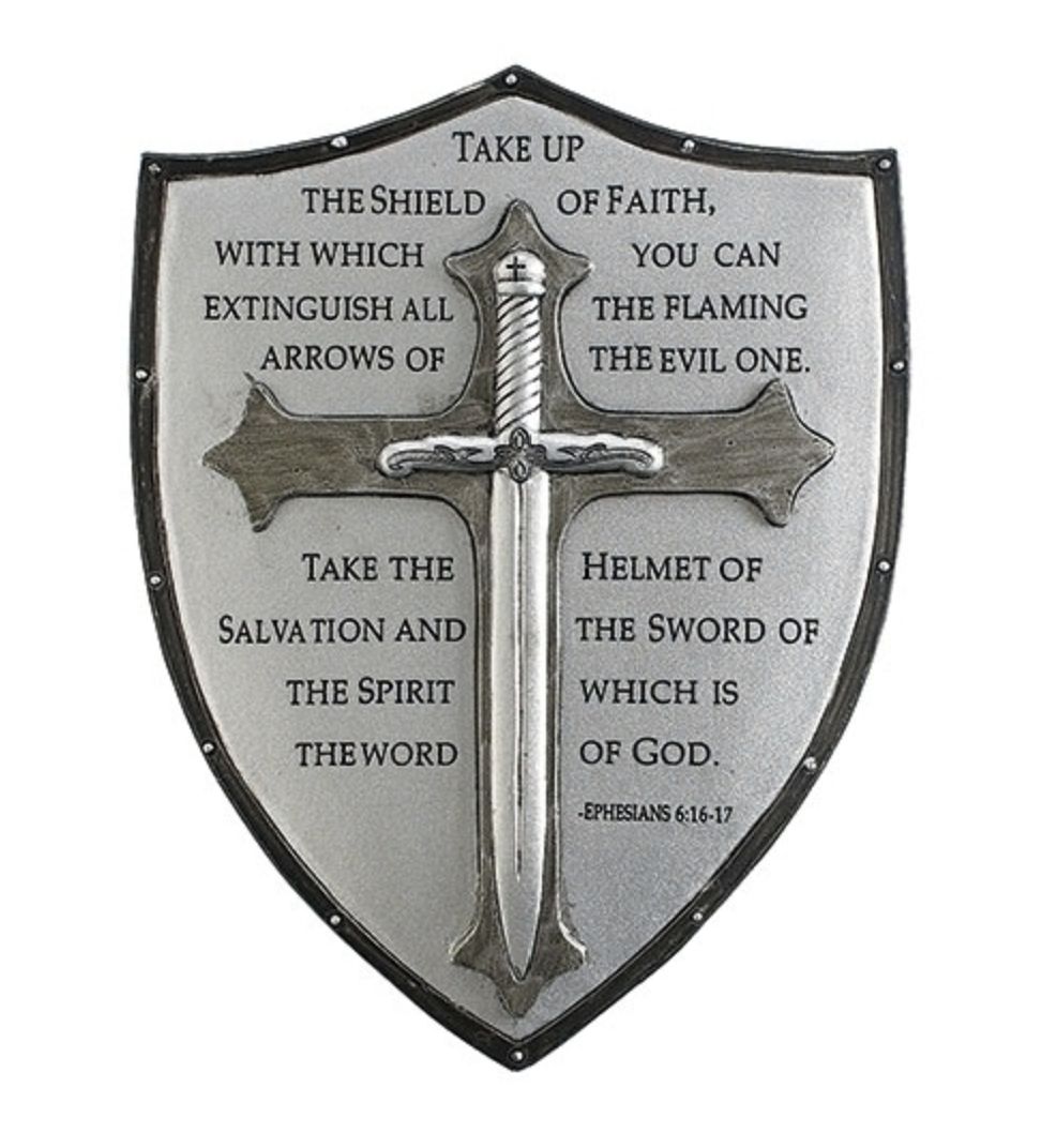 6.5&quot;H ARMOR OF GOD WALL PLAQUE EPHESIANS 6:16-17