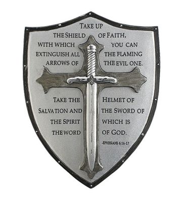 6.5&quot;H ARMOR OF GOD WALL PLAQUE EPHESIANS 6:16-17
