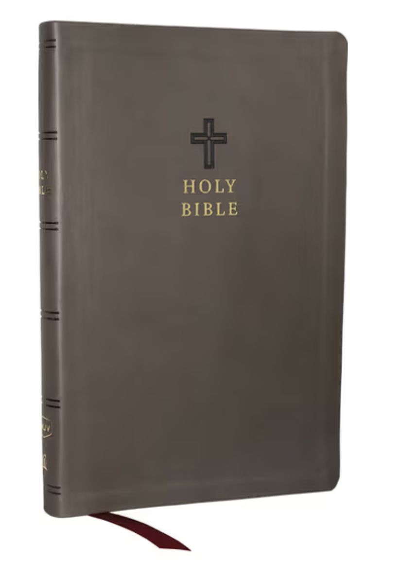 NKJV Holy Bible, Value Ultra Thinline, Charcoal Leathersoft, Red Letter, Comfort Print