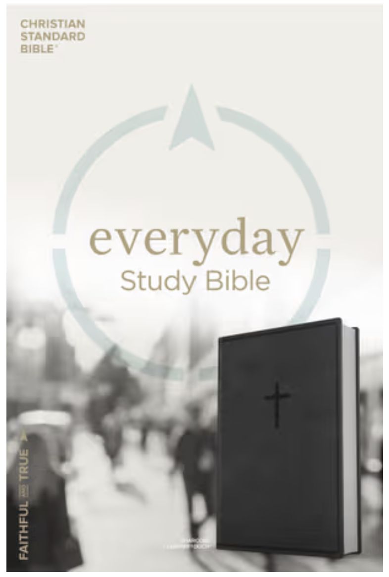 CSB Everyday Study Bible, Black Leathertouch
