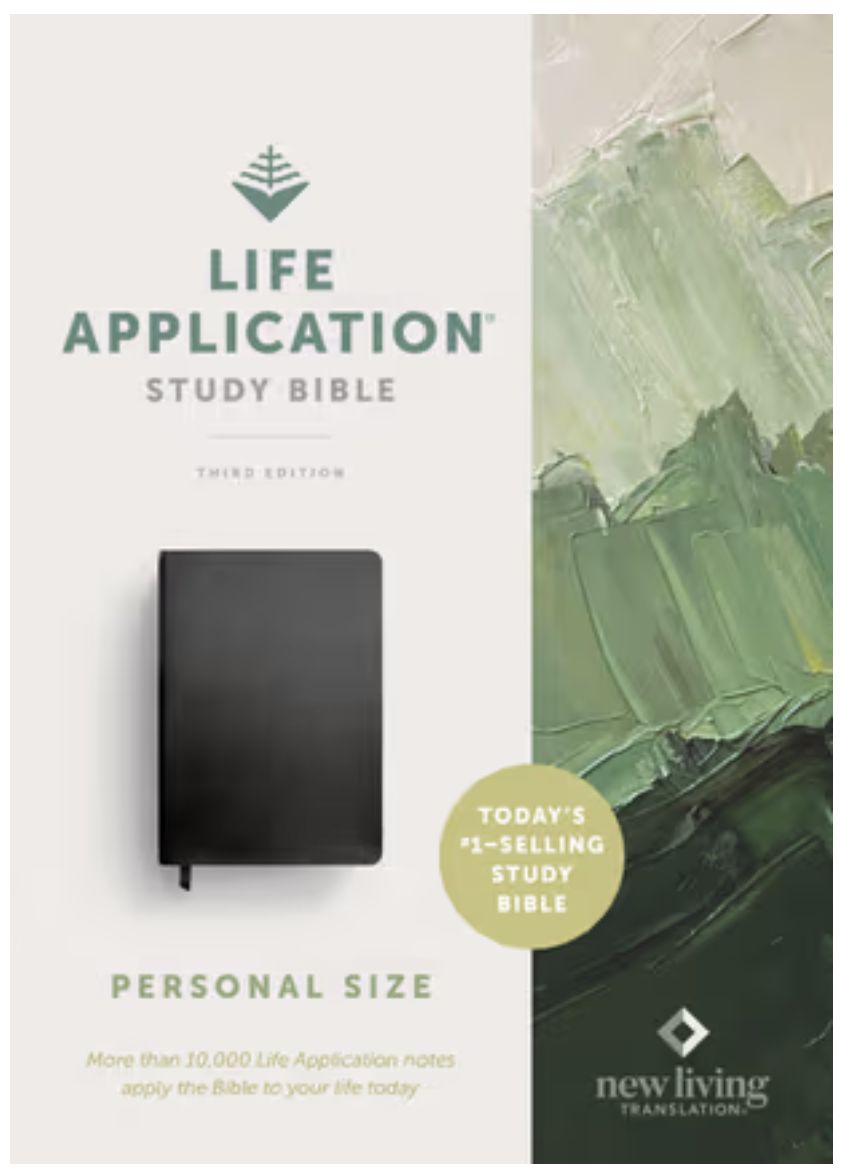 NLT Life Application Study Bible, Third Edition, Personal Size Bonded Leather, Black, Red Letter