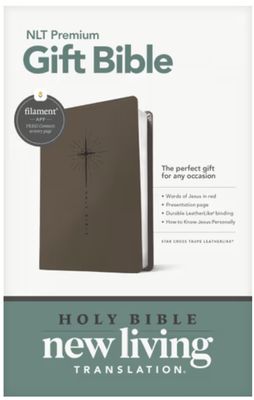 Premium Gift Bible NLT, Filament Enabled Leatherlike, Star Cross Taupe, Red Letter