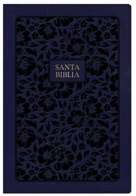 RVR 1960 Biblia Letra Grande Tamaño Manual Edición Especial, Azul Marino, Símil Piel