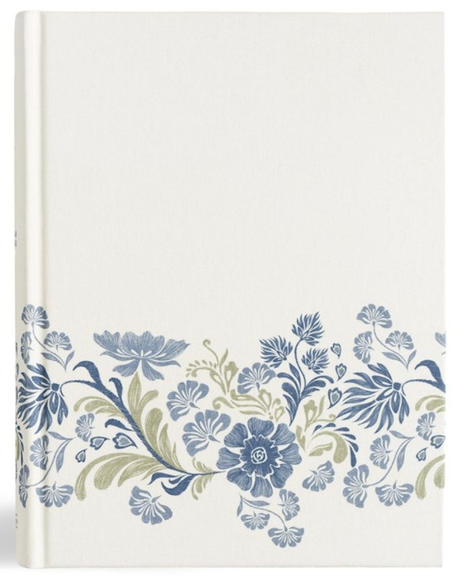 CSB Notetaking Bible: Large Print Edition-Cream Floral Cloth Over Board