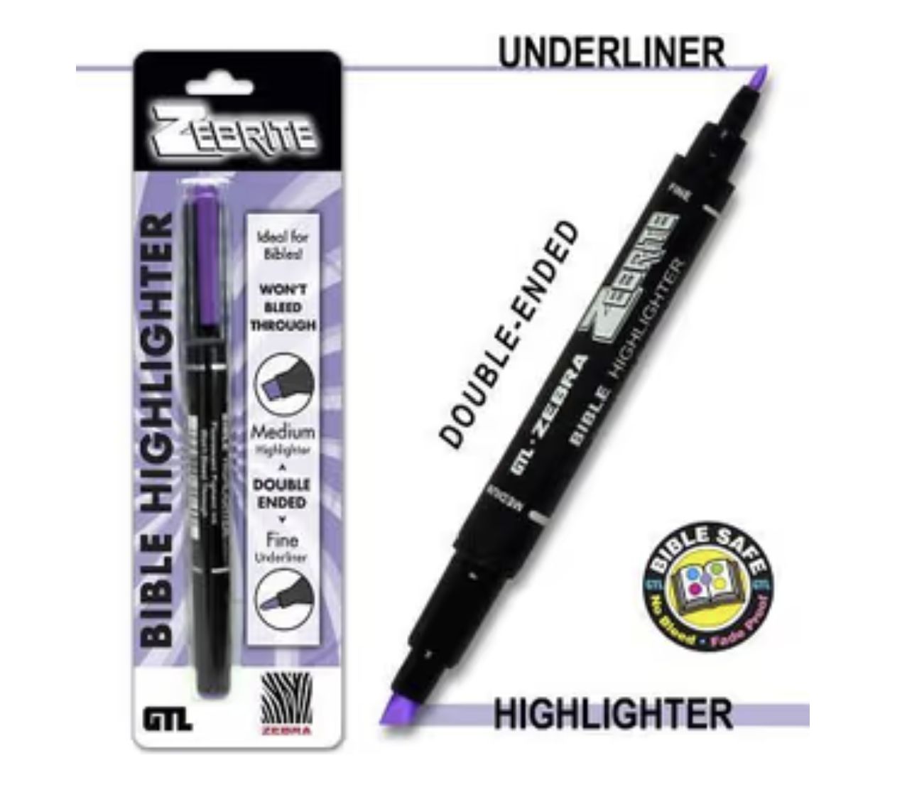 Zebrite Bible Highlighter Violet Double End