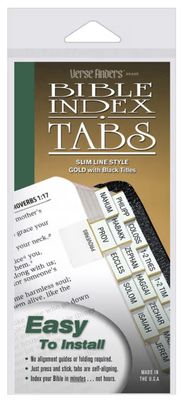 Verse Finders Thin Pack Slim Line Gold Bible Tabs