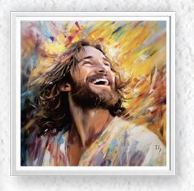 Jesus-Euphoria in Divine Radiance with frame