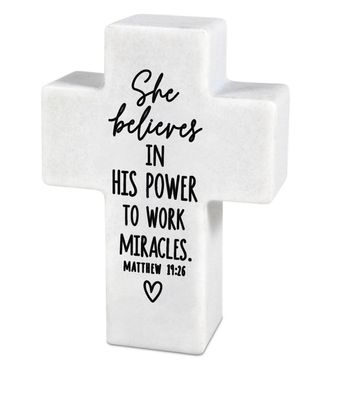 Mini Inspire Cross She Believes Miracle